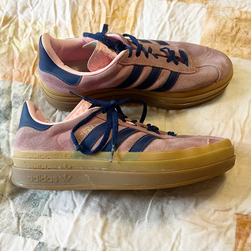 Adidas Pink and Blue Platform Sneakers 9.5 Women’s - Picture 2 of 6